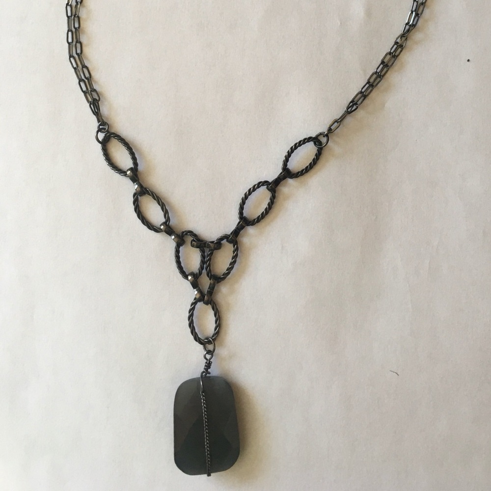 Dark metallic adjustable necklace